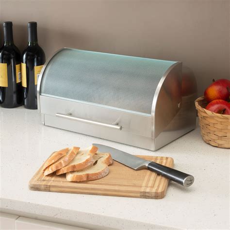 branch metal bread box|stainless steel bread box walmart.